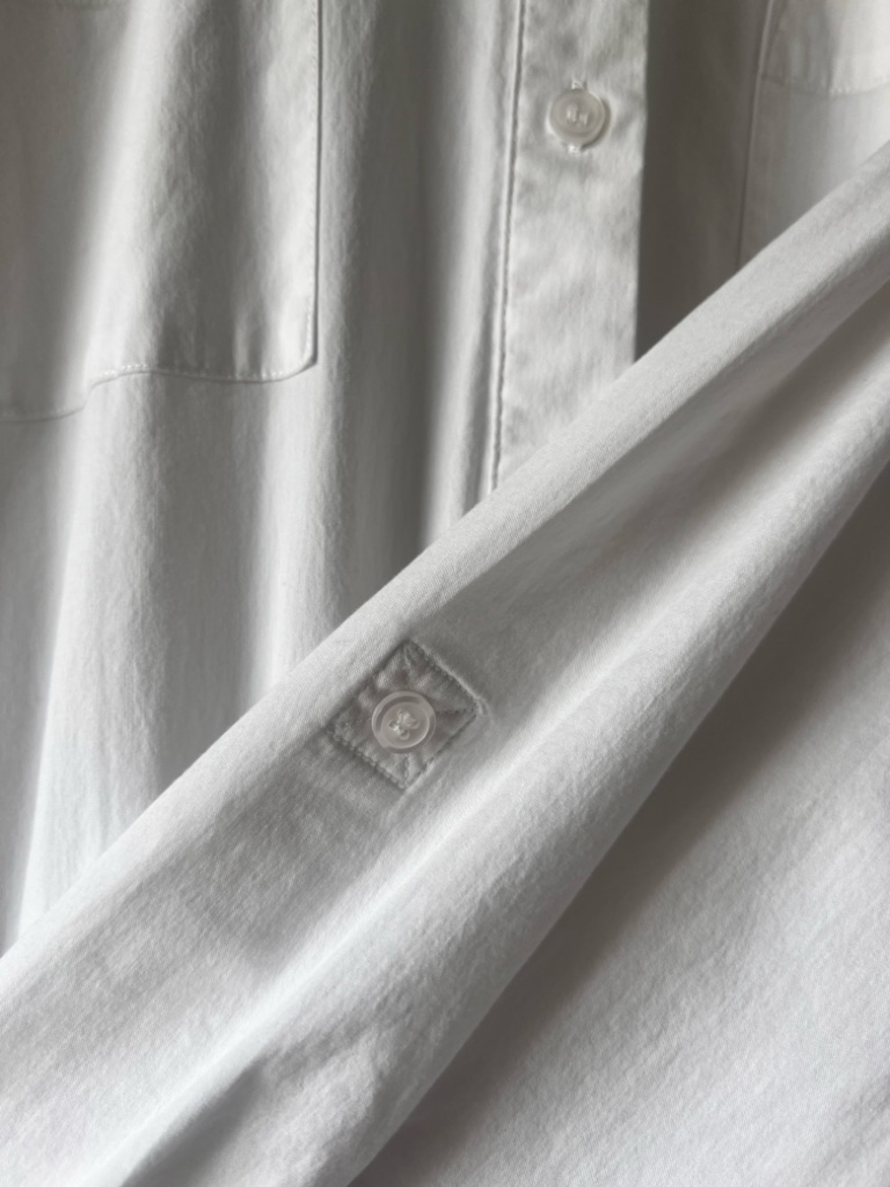 White Maxi Shirt Dress - Long sleeve Button-Down plus size - Picture 6 of 14